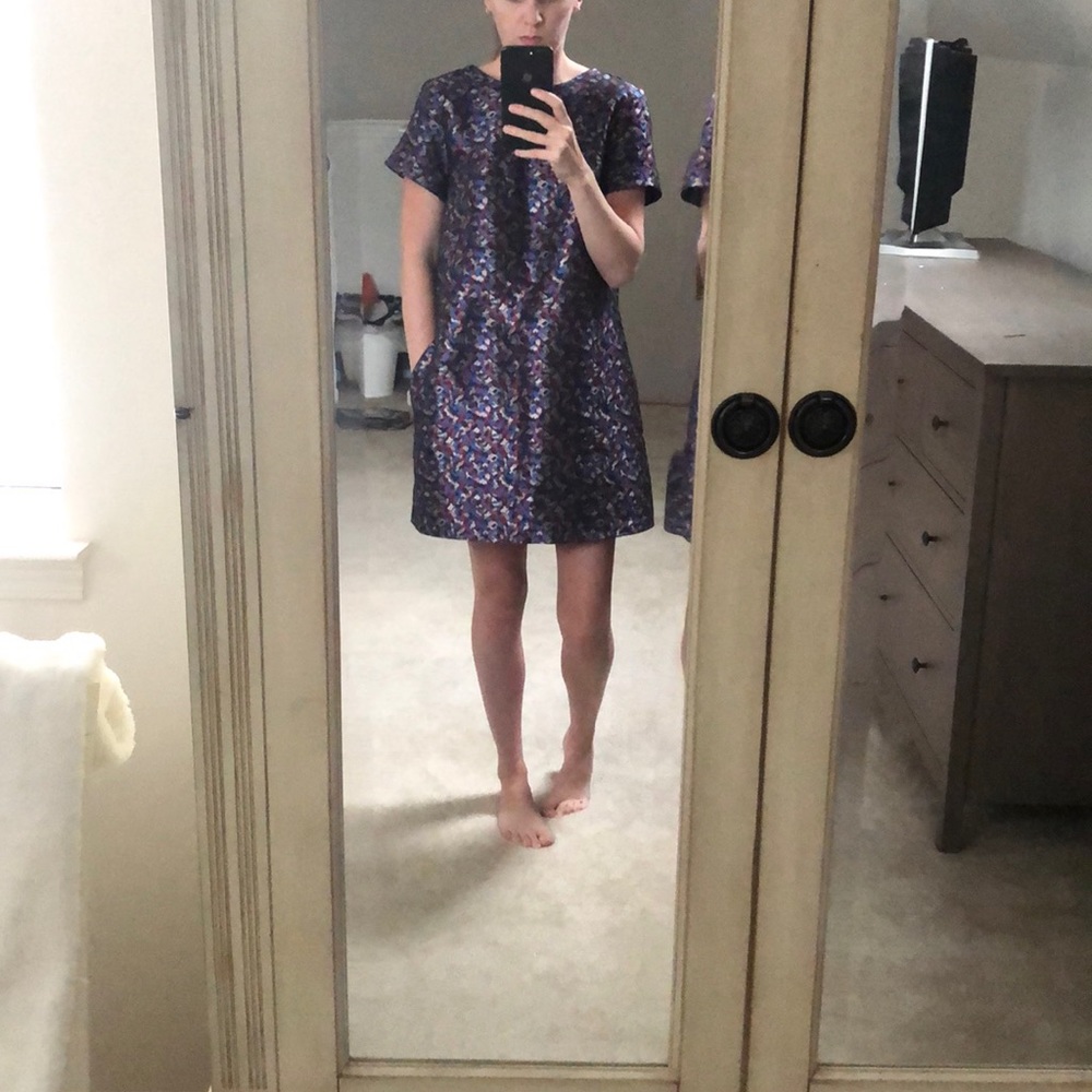 Topshop Metallic Thread Camo Print S/S Dress